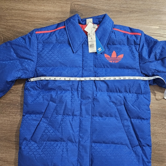 New Adidas Woman's Puffer Jacket Royal Blue Sz L - Picture 11 of 15